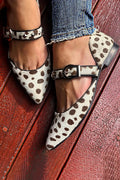 BALLERINE A PUNTA CON CINTURINI ANIMALIER