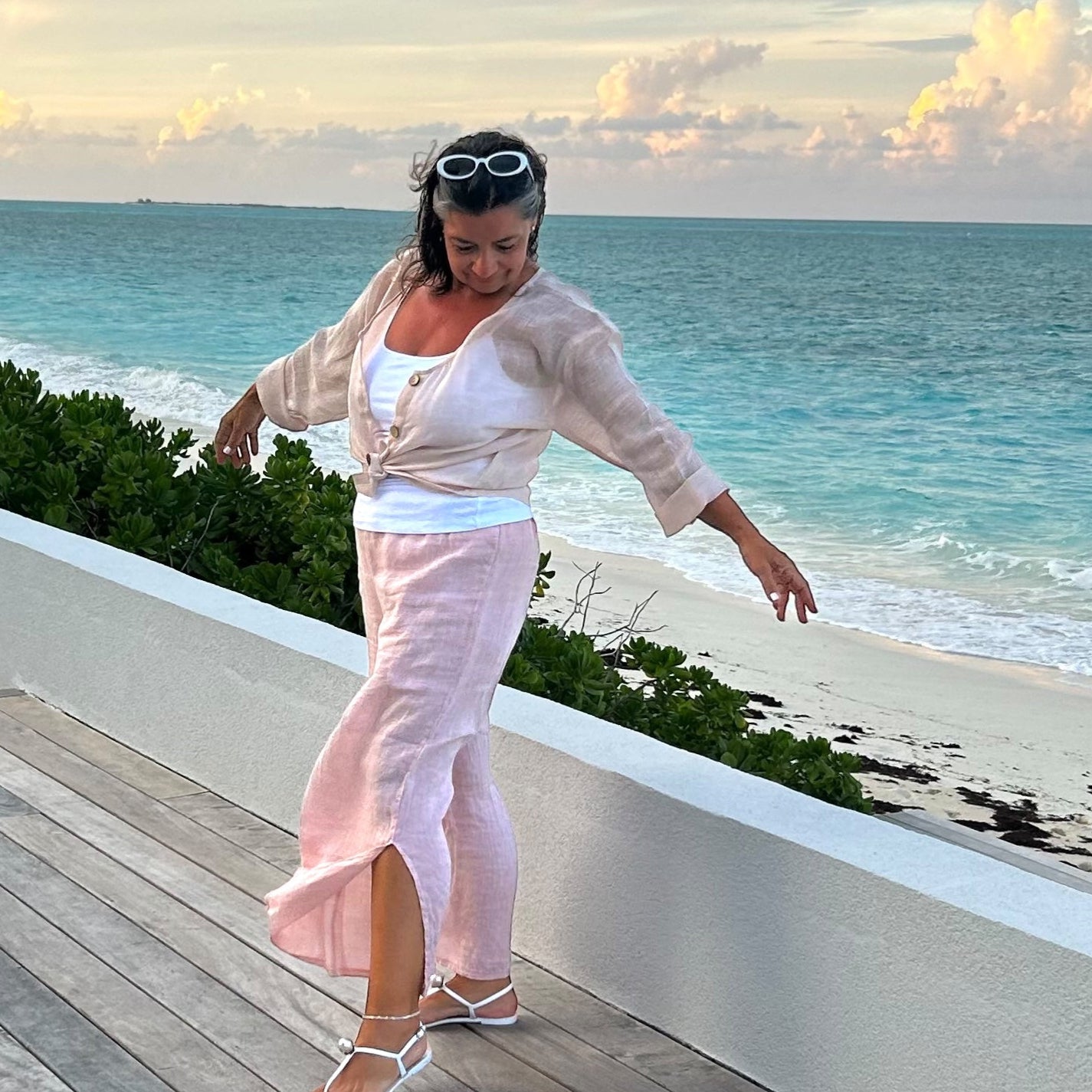 Pantaloni Capri in Lino Flo con Spacco Laterale *PIÙ VENDUTO*