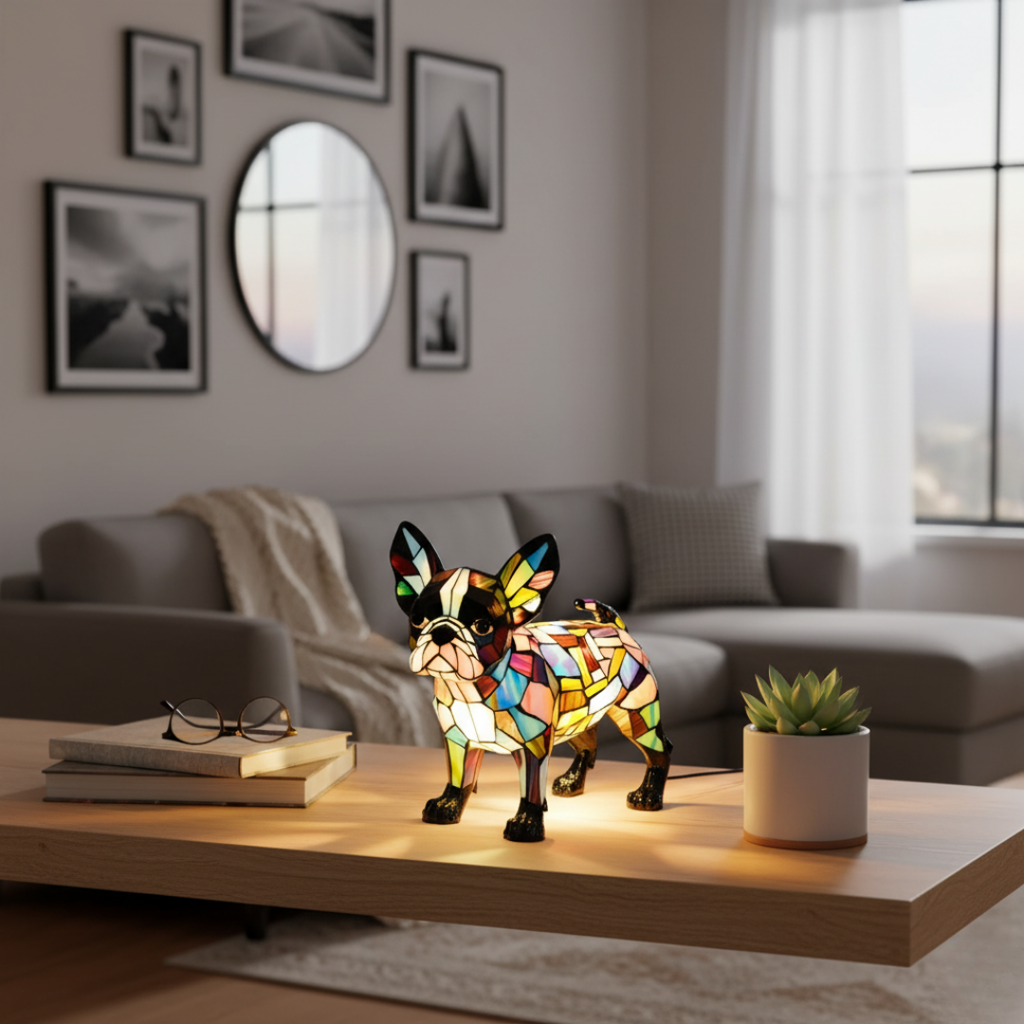 Lampada Boston Terrier Elegante – Aurea Montiel