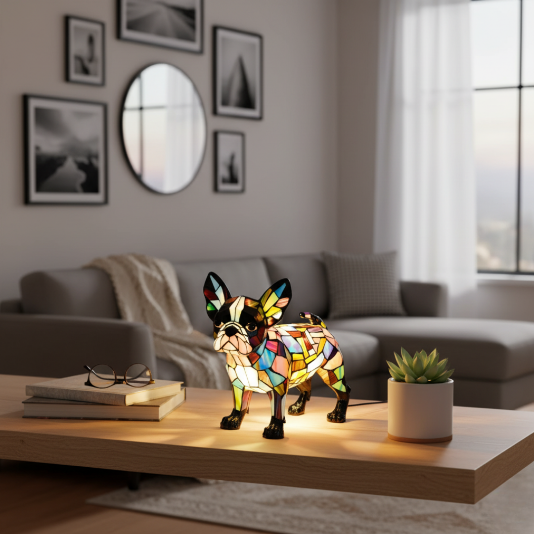 Lampada Boston Terrier Elegante – Aurea Montiel