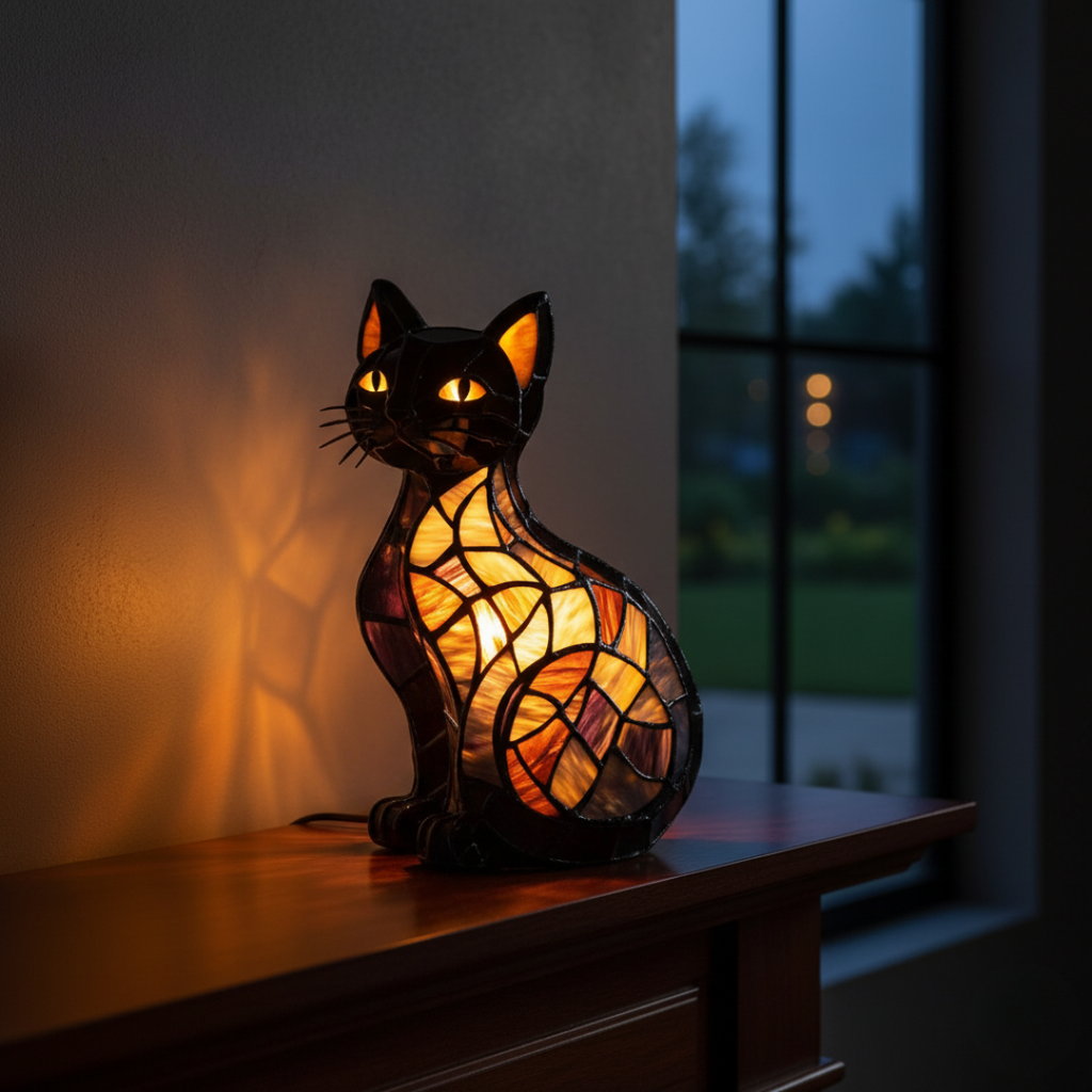 Lampada Gatto Radioso di Mezzanotte – Aurea Montiel