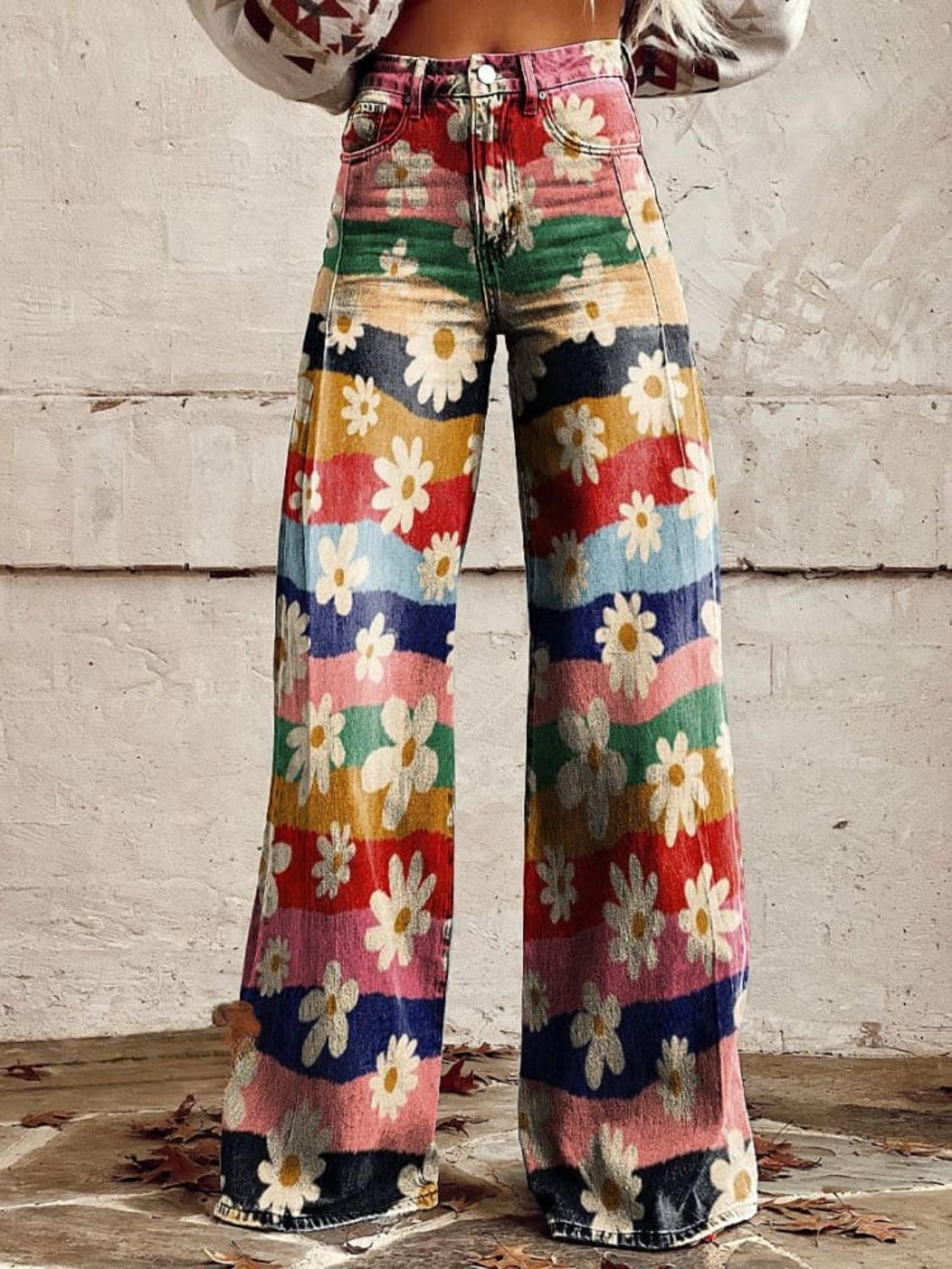 ADELINA | PANTALONI ELEGANTI CON STAMPA FLOREALE