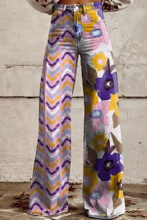 AKIRA |  PANTALONI BOHO A FIORI