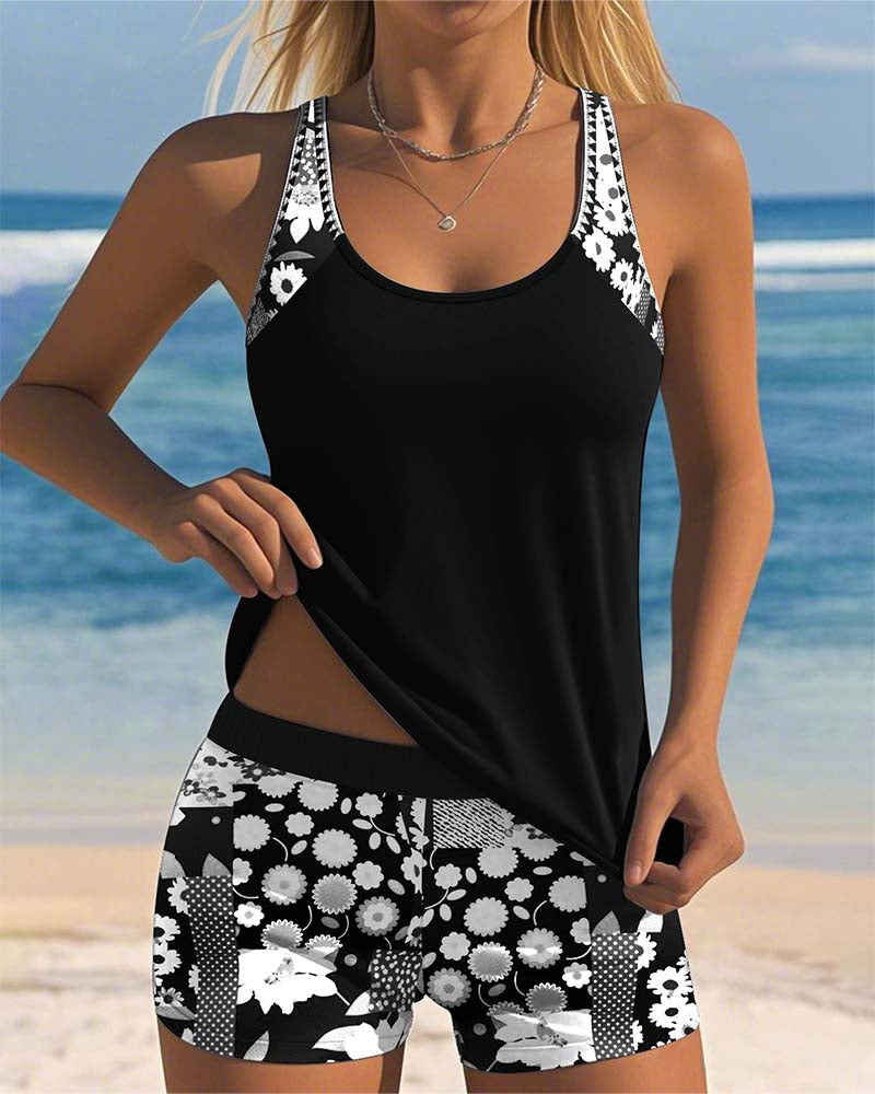 SABRINA - Costume da bagno a due pezzi dalla vestibilità comoda e dallo stile da spiaggia floreale