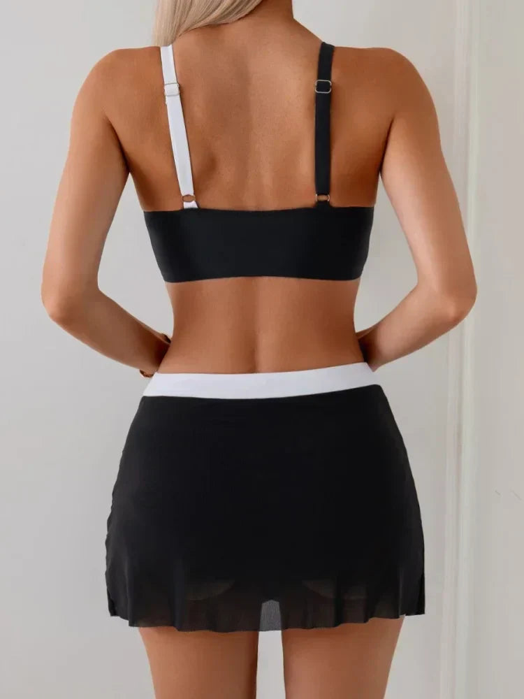 Vivian - Set bikini a blocchi di colore con copricostume