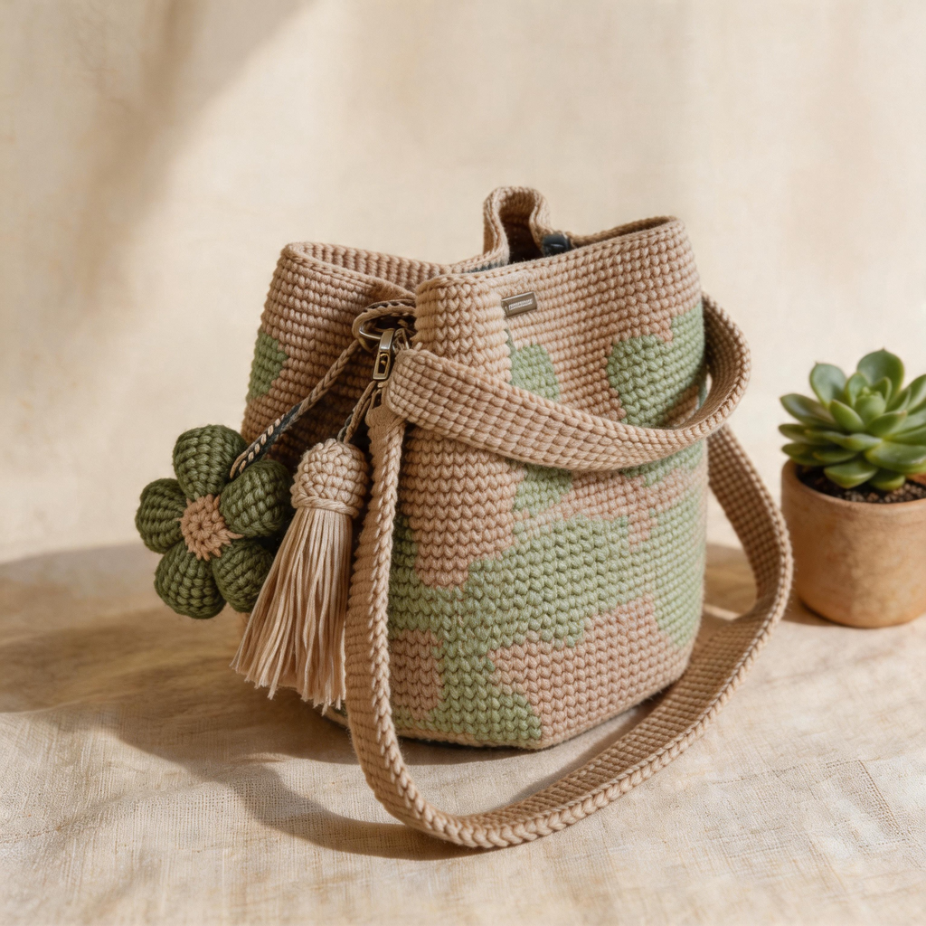 Borsa Tote Floreale Uncinetto Fatta a Mano 🌼✨