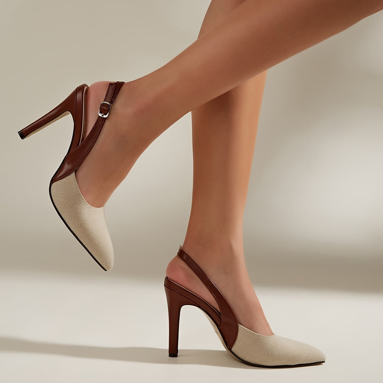 Amelia™ | Scarpe con tacco slingback e dettagli a contrasto