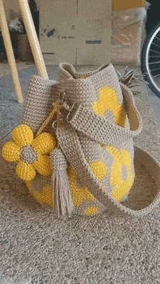 Borsa Tote Floreale Uncinetto Fatta a Mano 🌼✨