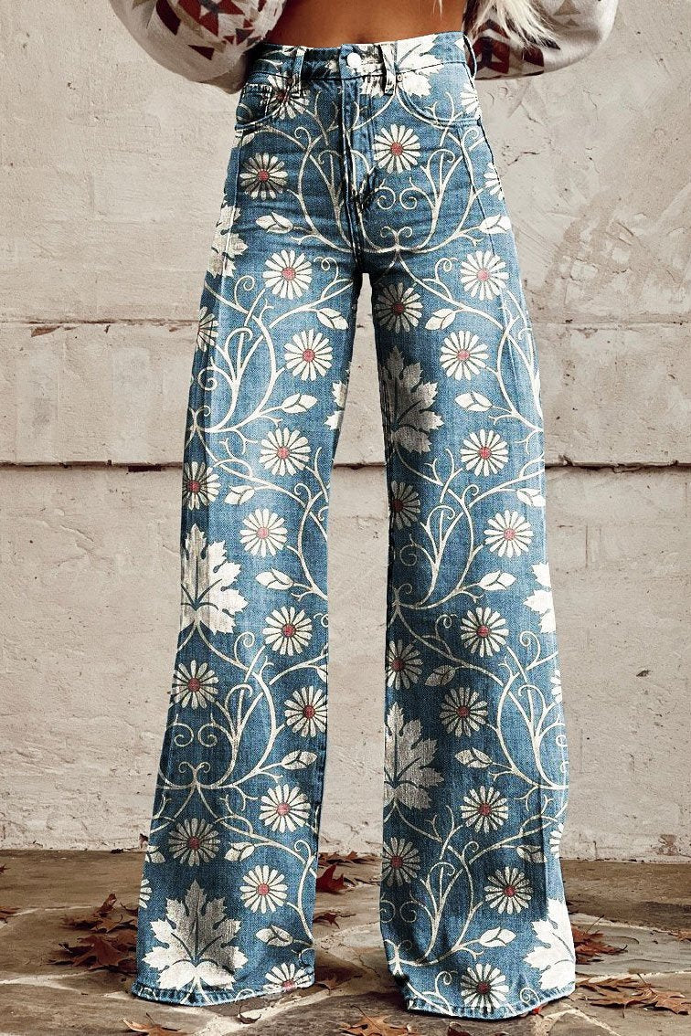 FLOR | PANTALONI CON STAMPA PRIMAVERILE
