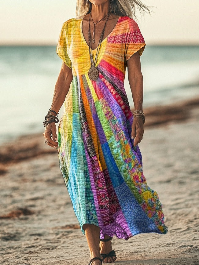 SOLAN | VESTIDO FLUIDO CON DISEÑO