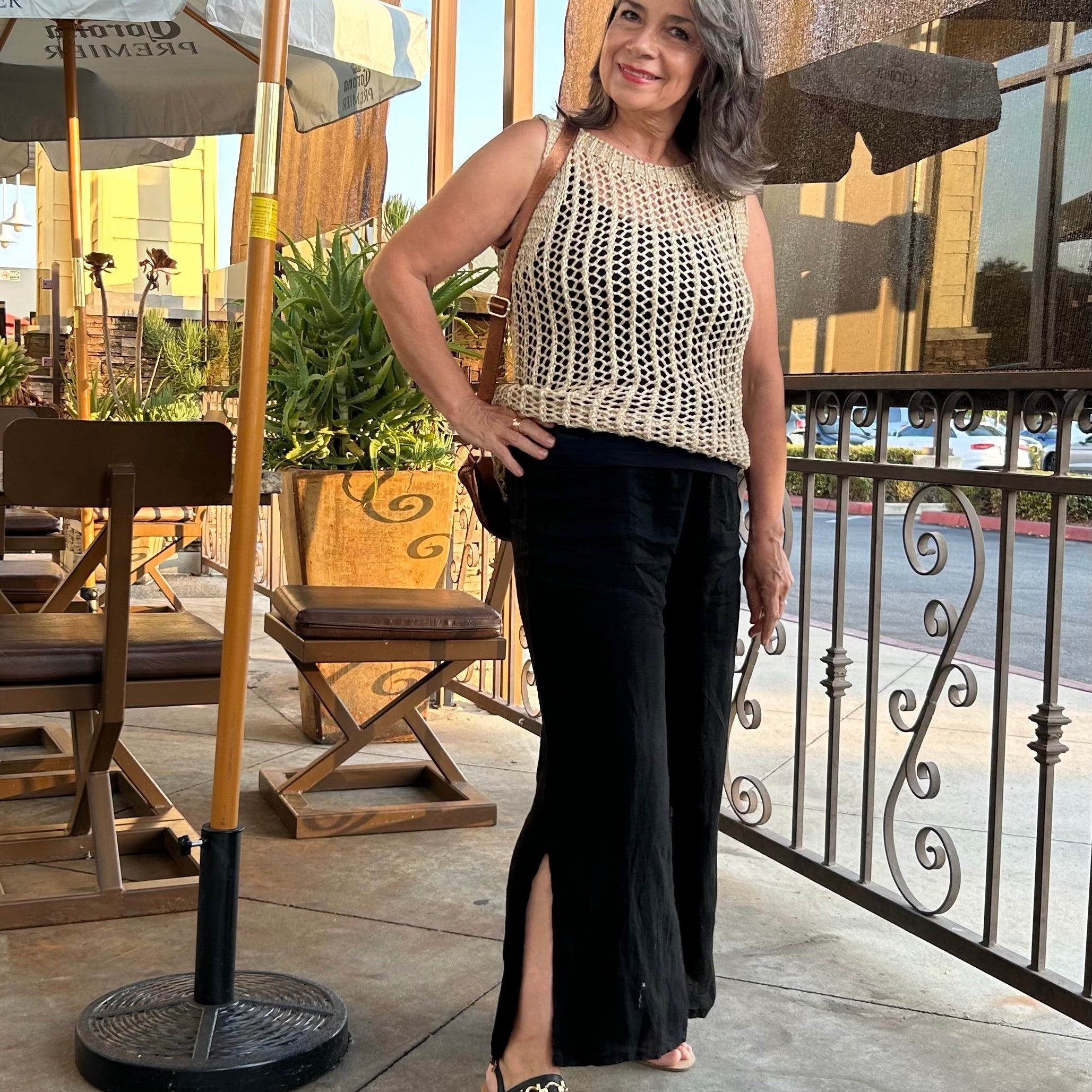 Pantaloni Capri in Lino Flo con Spacco Laterale *PIÙ VENDUTO*