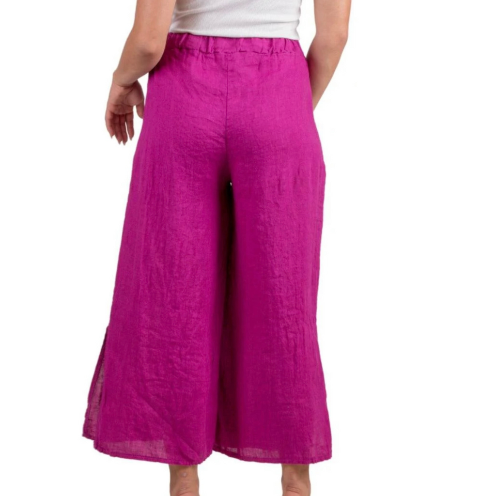 Pantaloni Capri in Lino Flo con Spacco Laterale *PIÙ VENDUTO*