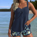 Lana - Tankini a righe con pantaloncini da spiaggia, due pezzi