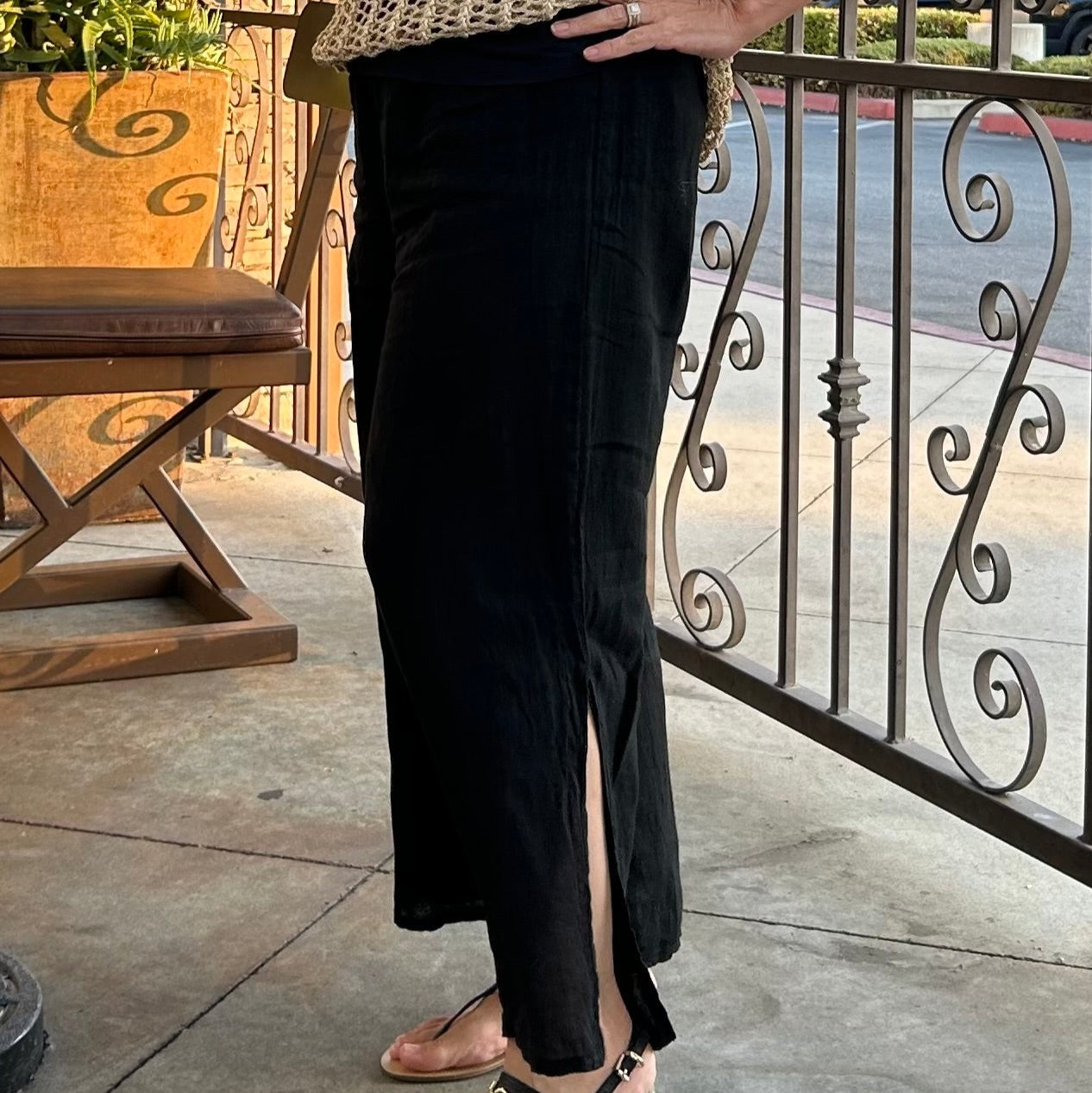 Pantaloni Capri in Lino Flo con Spacco Laterale *PIÙ VENDUTO*