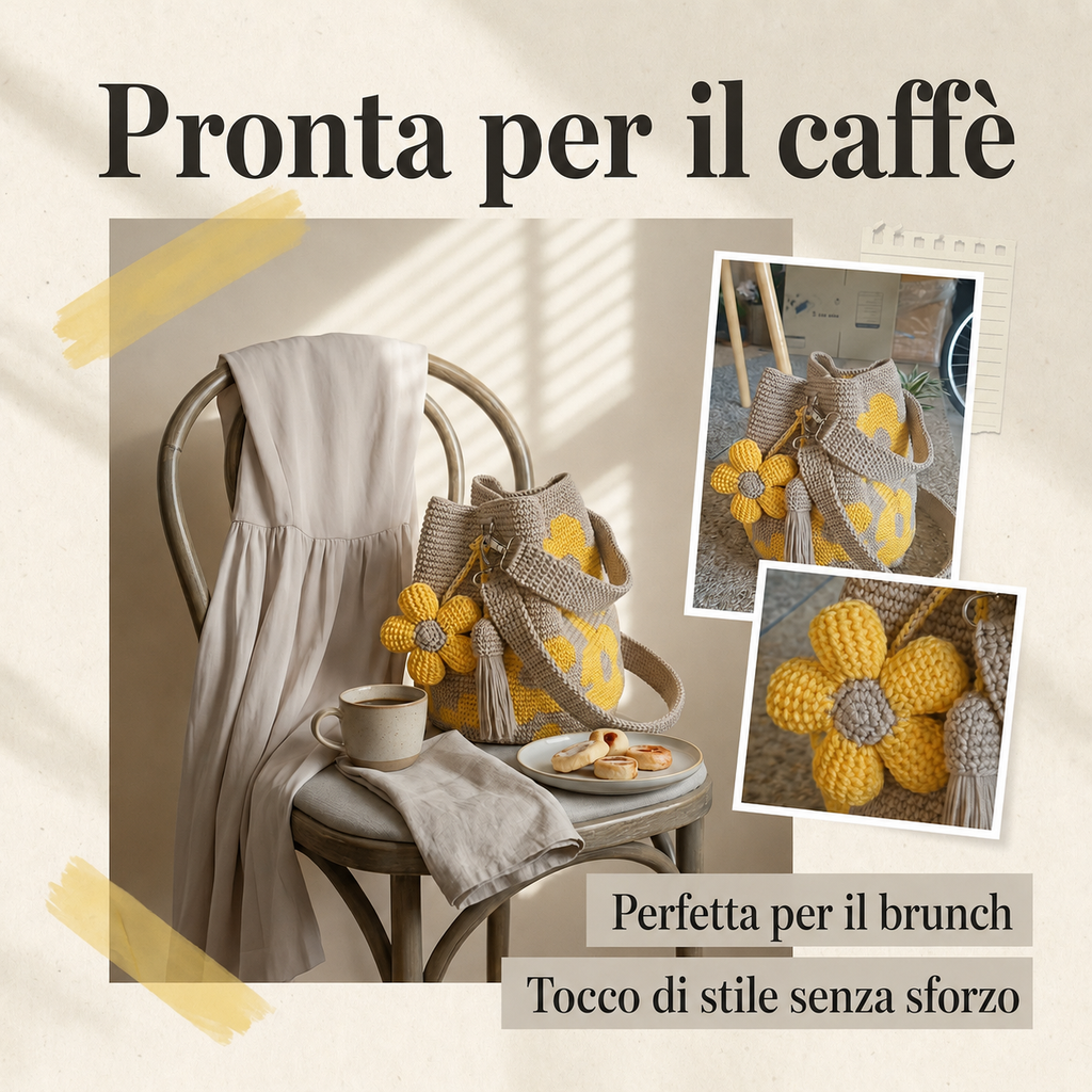 Borsa Tote Floreale Uncinetto Fatta a Mano 🌼✨