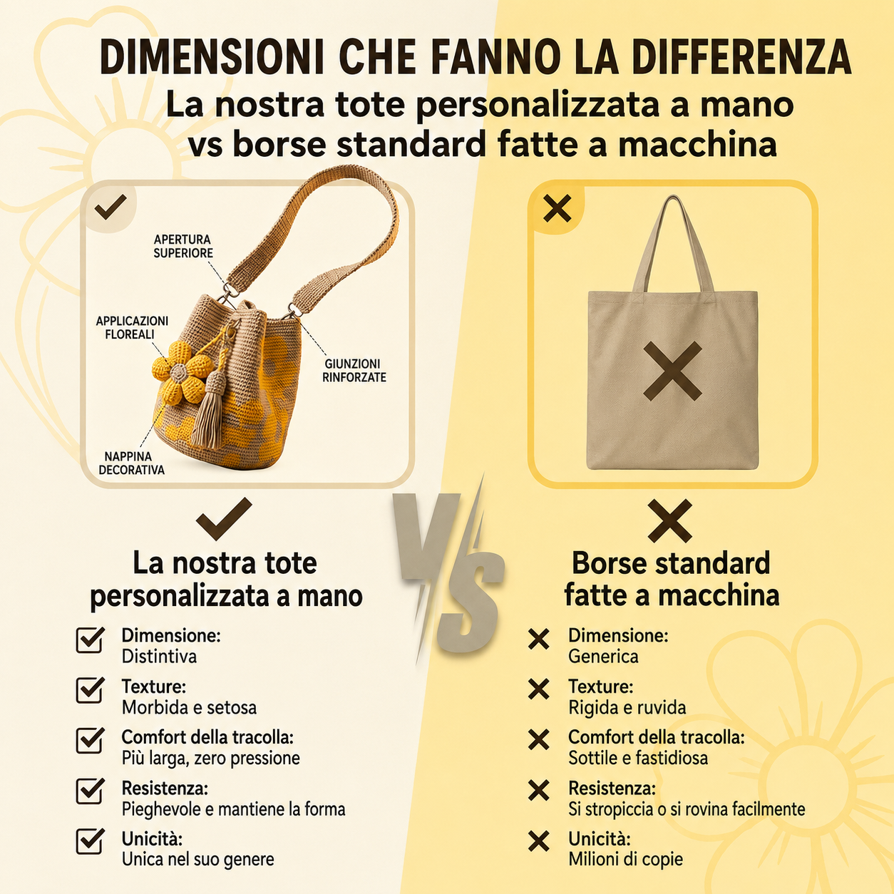Borsa Tote Floreale Uncinetto Fatta a Mano 🌼✨