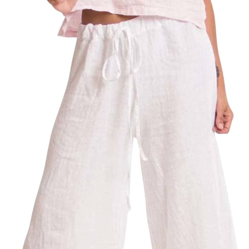 Pantaloni Capri in Lino Flo con Spacco Laterale *PIÙ VENDUTO*