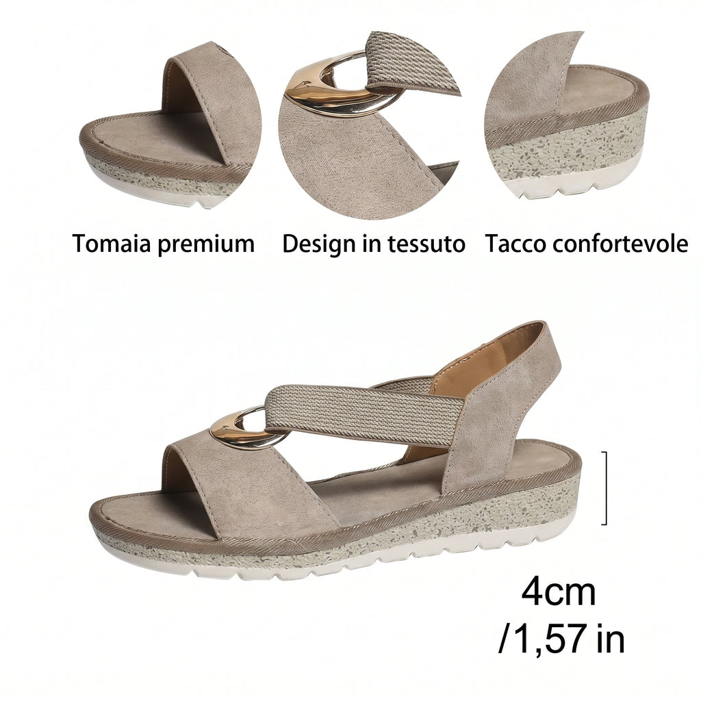 Simone | Sandali Piatti con Fibbia Metallica