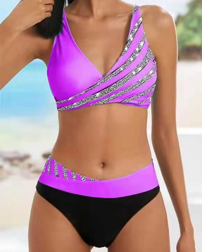 Mona - Bikini stampato in toni caldi