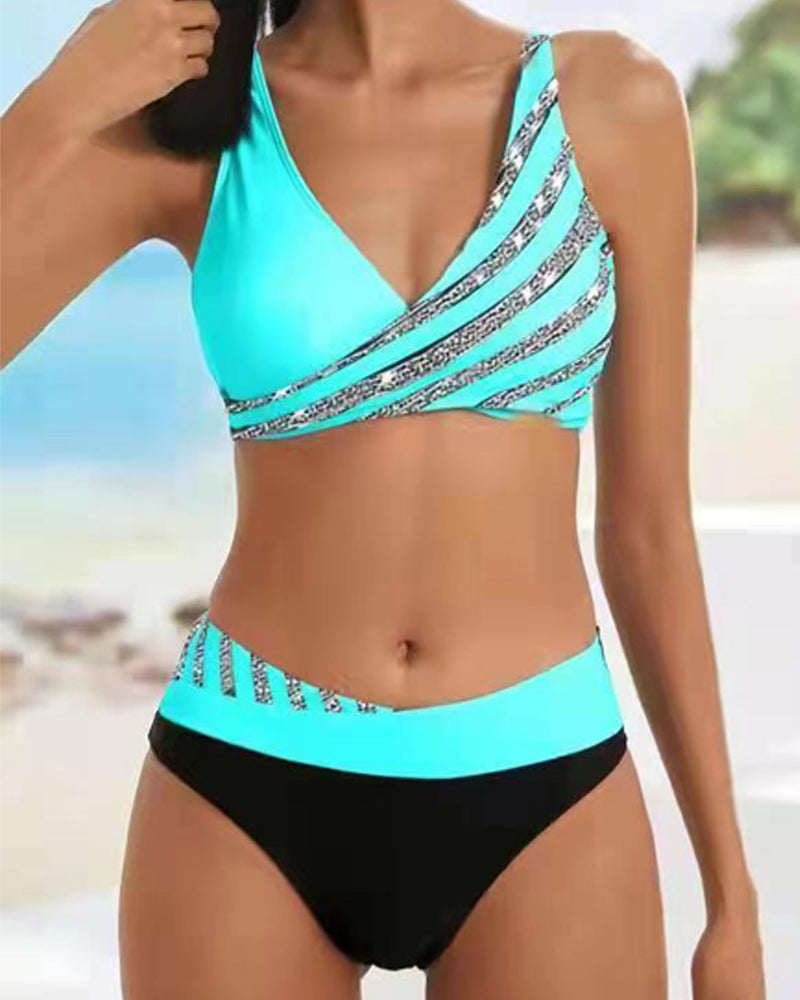 Mona - Bikini stampato in toni caldi