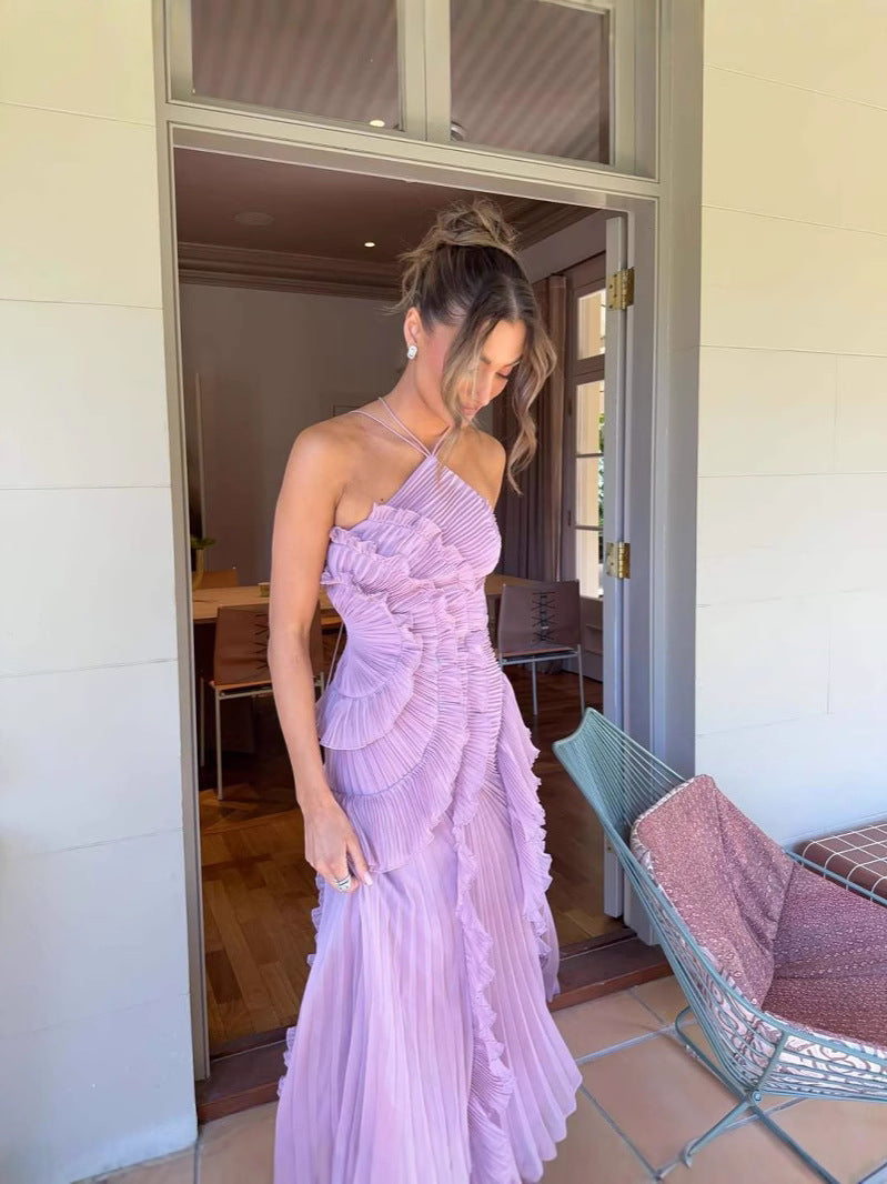 ELEONORA| ABITO ELEGANTE CON RUFFLI