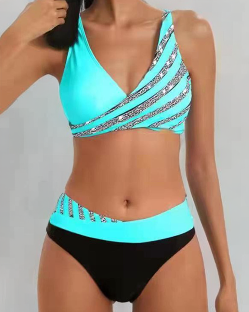Mona - Bikini stampato in toni caldi