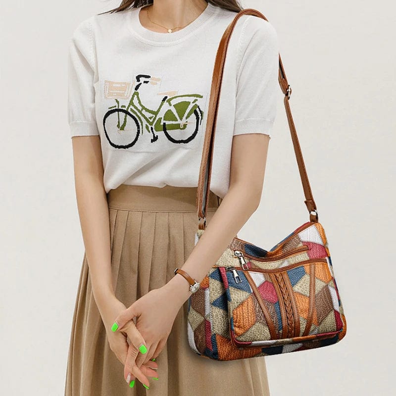 Solara — Borsa a mano artistica patchwork Aurea Montiel