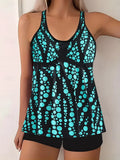 Jade - Completo tankini con motivo a bolle che copre l'addome