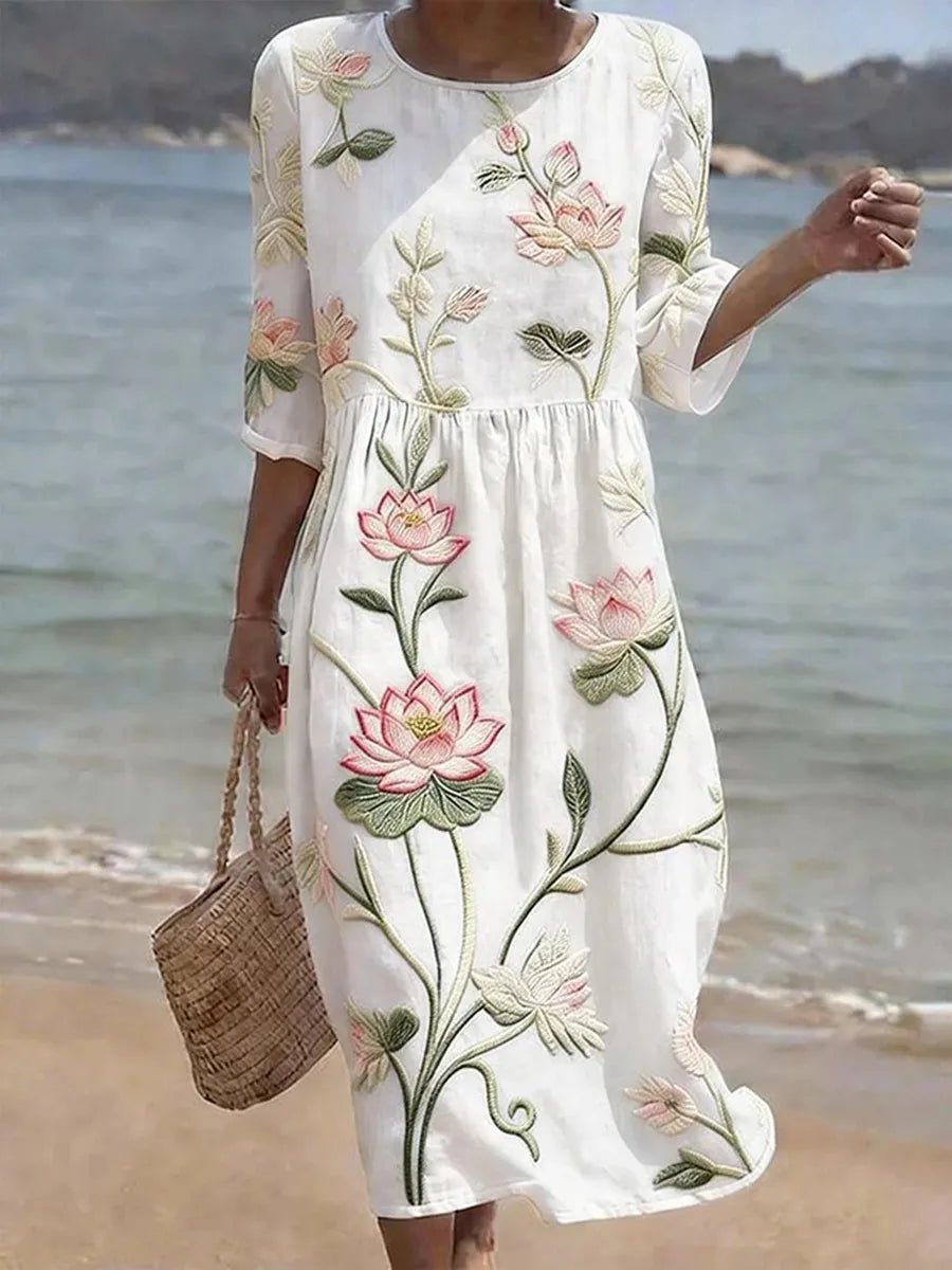 AFRODITA | VESTIDO MIDI FLORAL - Aurea Montiel