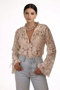 ANTONELLA | BLUSA TRANSPARENTE BORDADA - Aurea Montiel
