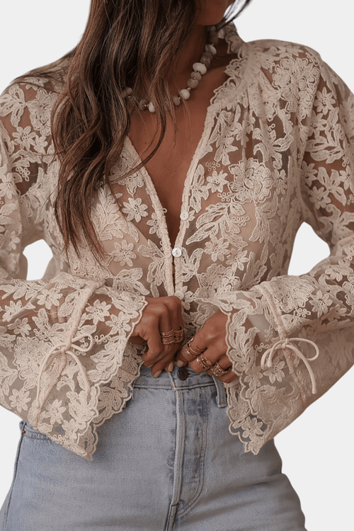 ANTONELLA | BLUSA TRANSPARENTE BORDADA - Aurea Montiel
