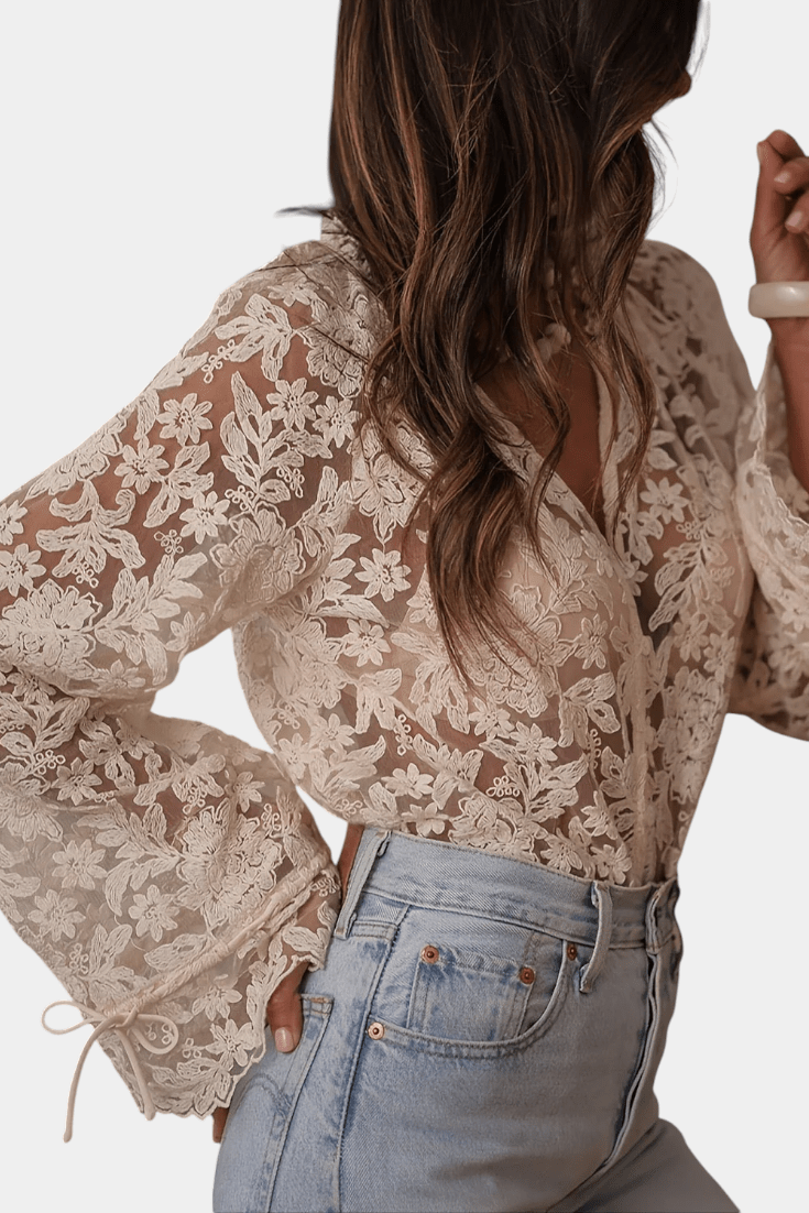 ANTONELLA | BLUSA TRANSPARENTE BORDADA - Aurea Montiel