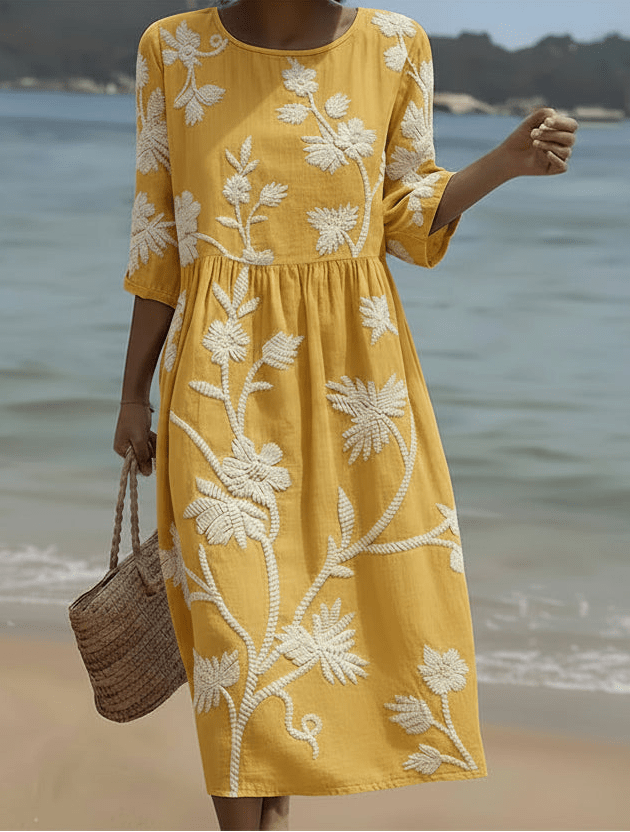 ARIADNE | VESTIDO MIDI FLORAL - Aurea Montiel