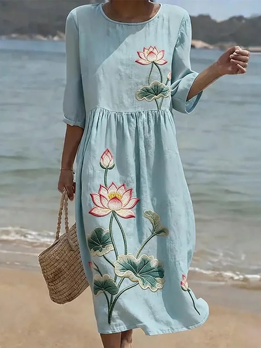 ATENEA | VESTIDO MIDI FLORAL - Aurea Montiel