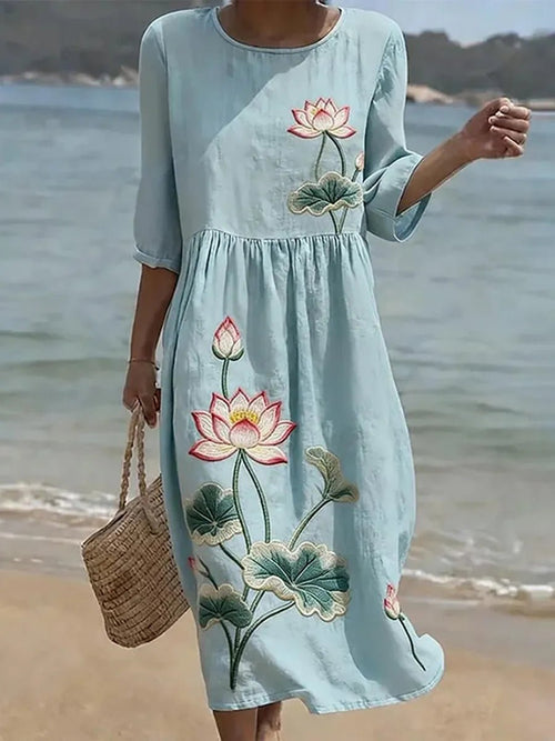 ATENEA | VESTIDO MIDI FLORAL - Aurea Montiel
