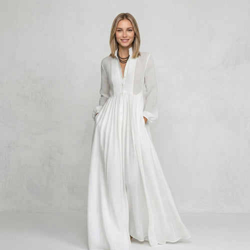 BLANCA | VESTIDO MAXI DE LINO - Aurea Montiel