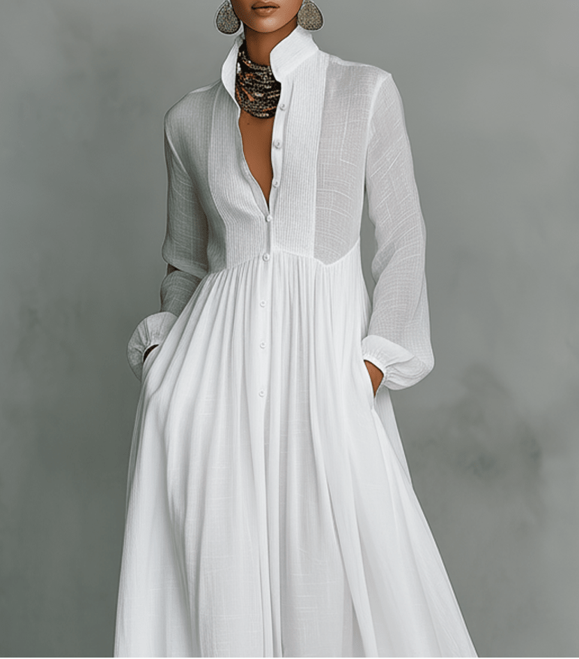 BLANCA | VESTIDO MAXI DE LINO - Aurea Montiel