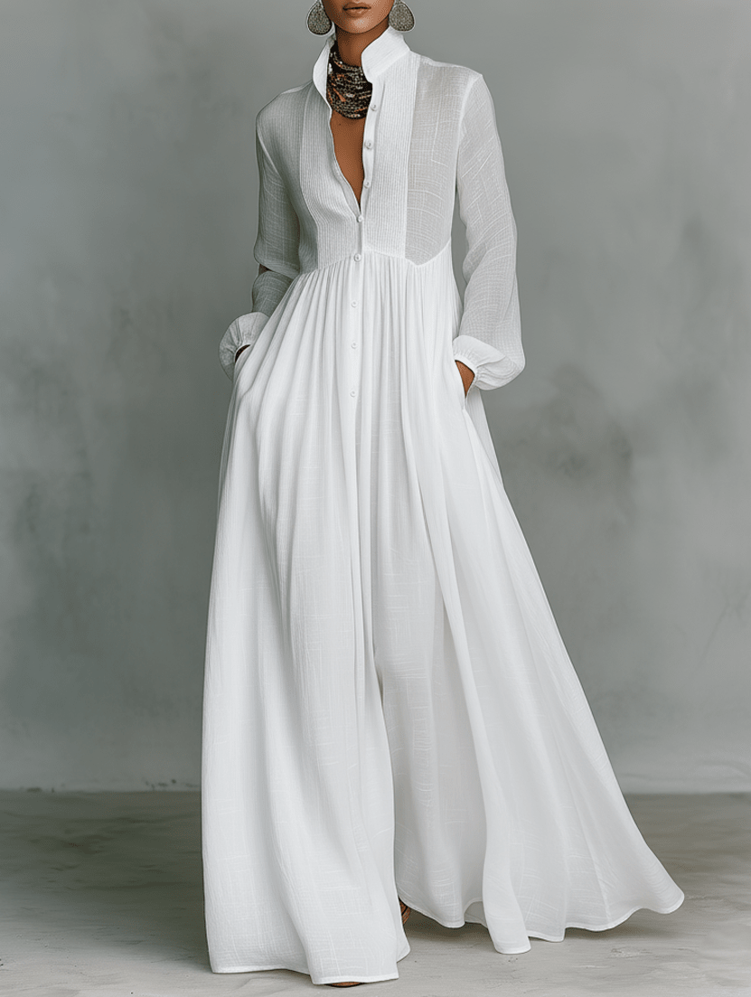 BLANCA | VESTIDO MAXI DE LINO - Aurea Montiel