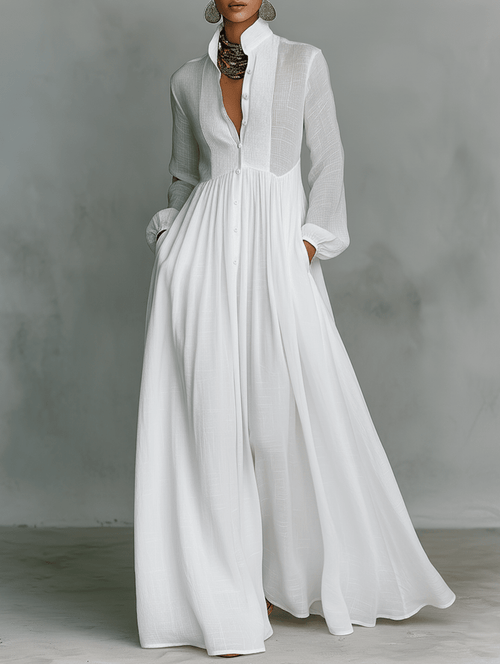 BLANCA | VESTIDO MAXI DE LINO - Aurea Montiel