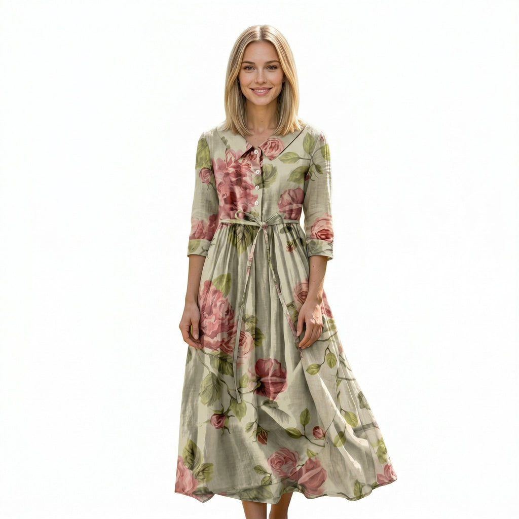 CARMELA | VESTIDO MIDI FLORAL - Aurea Montiel
