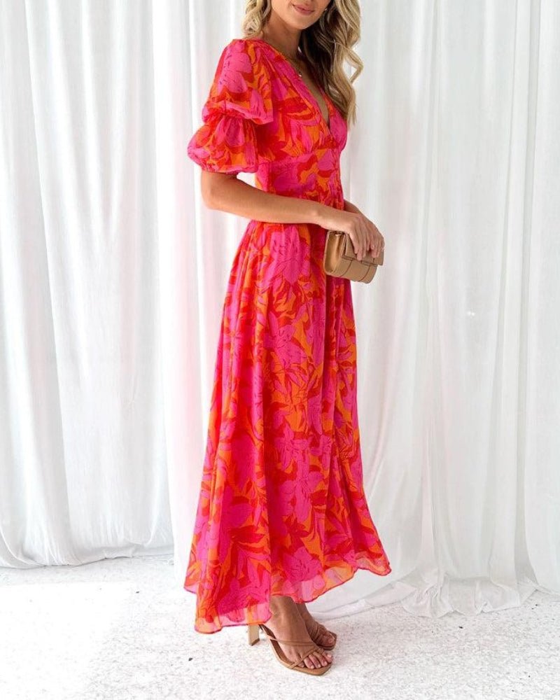 CARMINA | VESTIDO MAXI ESTAMPADO - Aurea Montiel