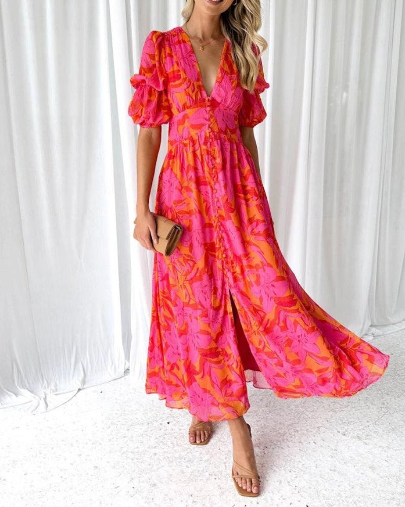 CARMINA | VESTIDO MAXI ESTAMPADO - Aurea Montiel