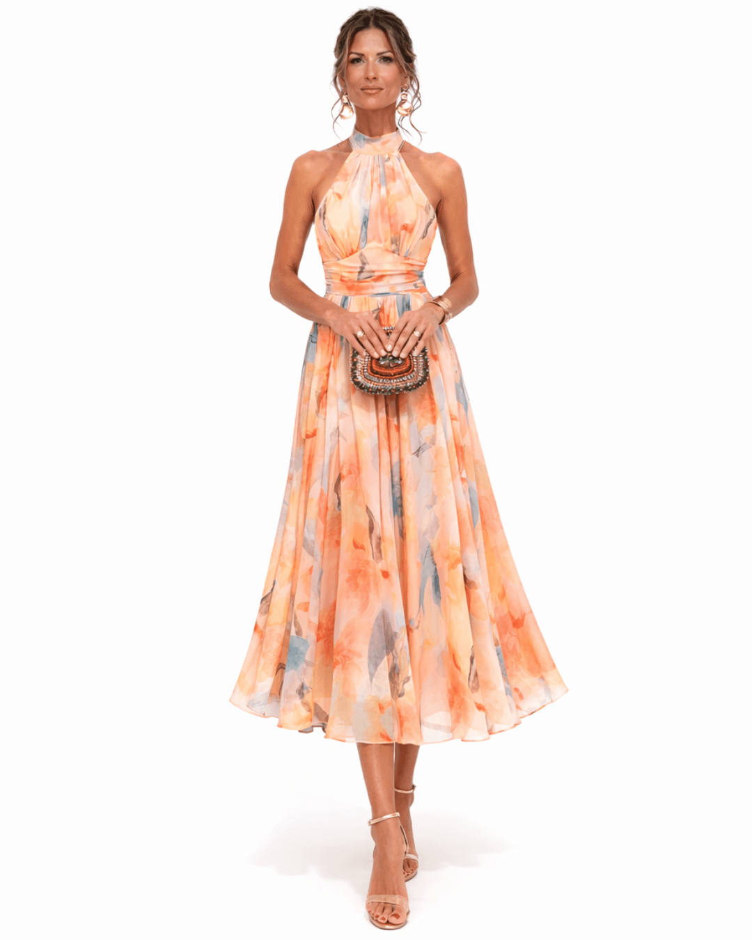 CECILIA | VESTIDO CON ESTAMPADO ACUARELA - Aurea Montiel