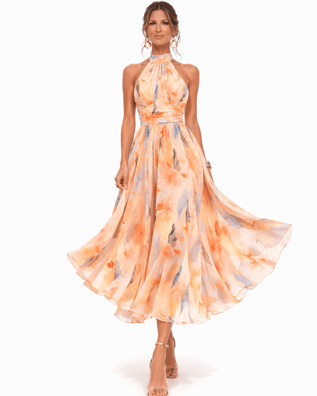 CECILIA | VESTIDO CON ESTAMPADO ACUARELA - Aurea Montiel