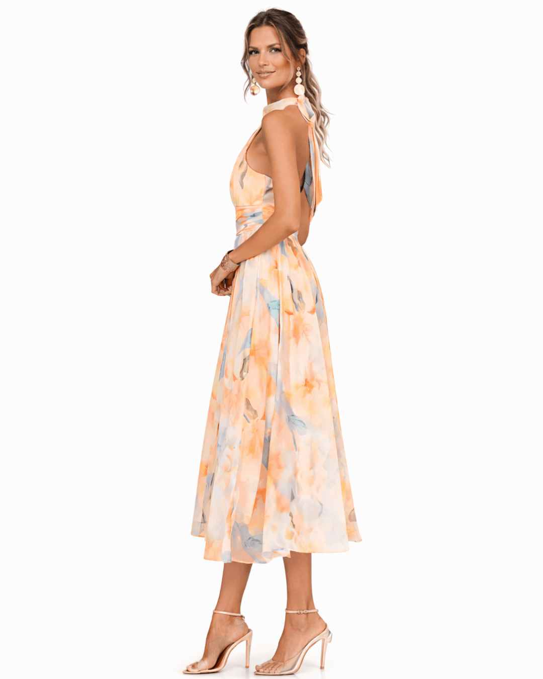 CECILIA | VESTIDO CON ESTAMPADO ACUARELA - Aurea Montiel