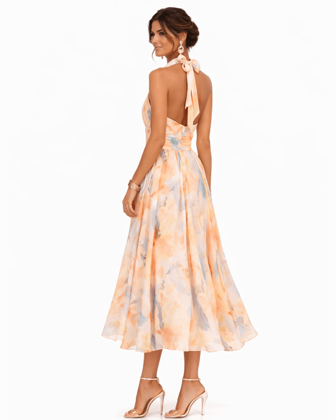 CECILIA | VESTIDO CON ESTAMPADO ACUARELA - Aurea Montiel