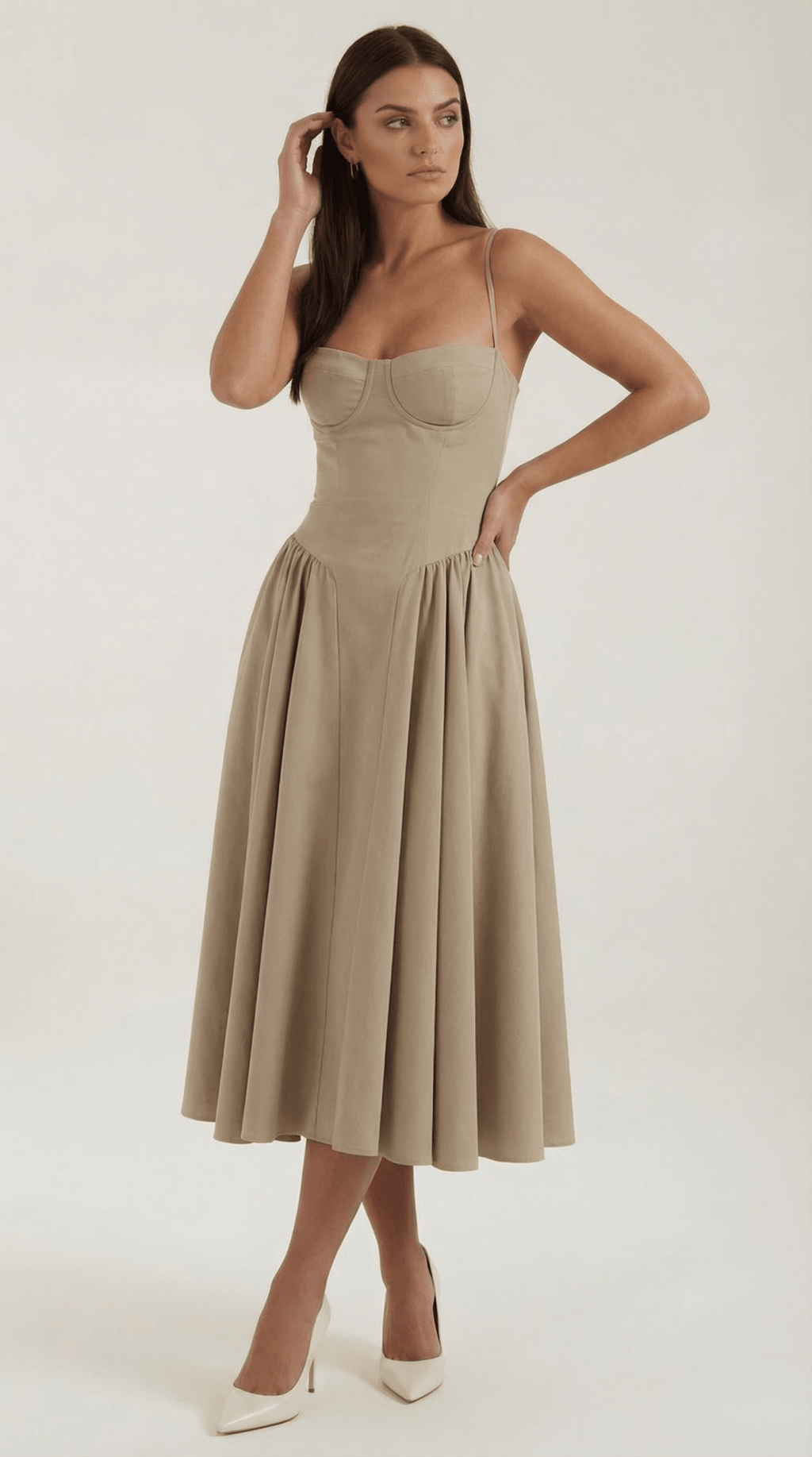 CLAUDIA | VESTIDO MIDI CON CORSÉ - Aurea Montiel