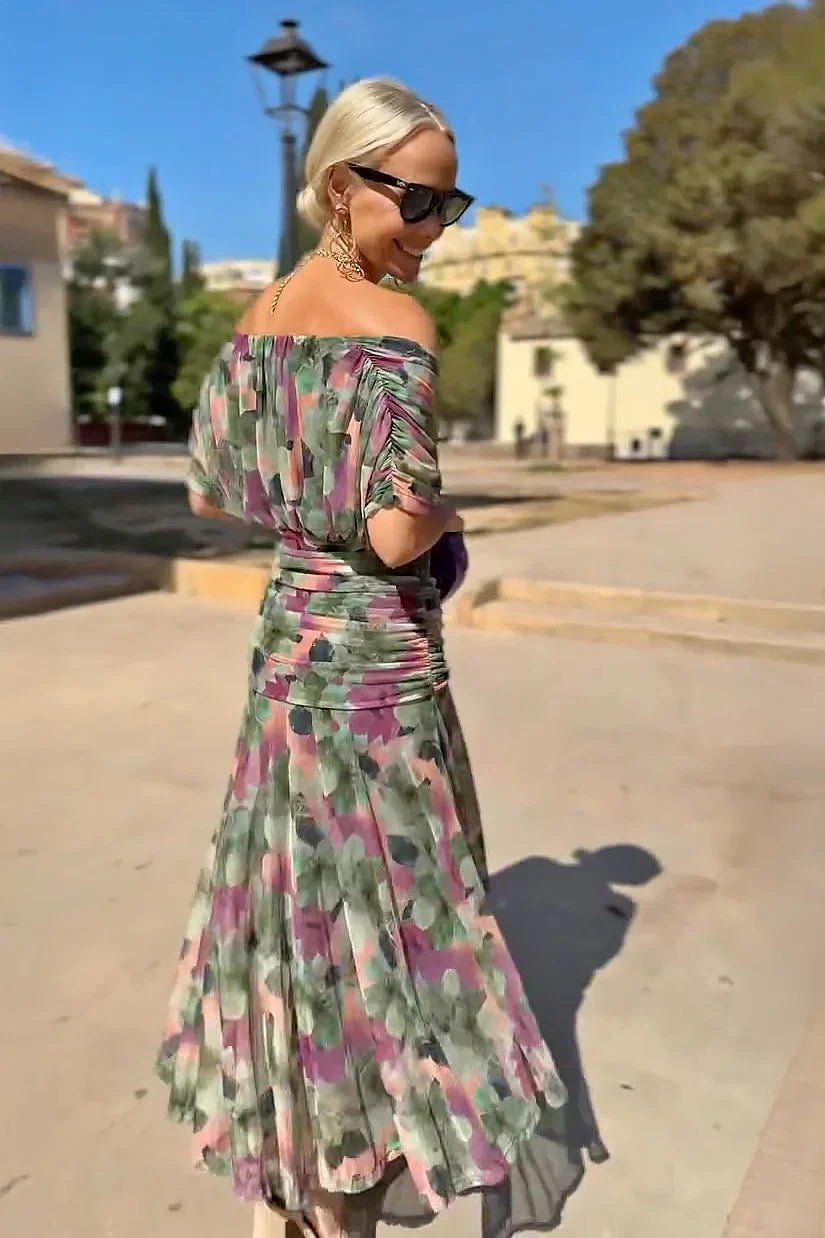 CORAL | VESTIDO CON ESCOTE V - Aurea Montiel