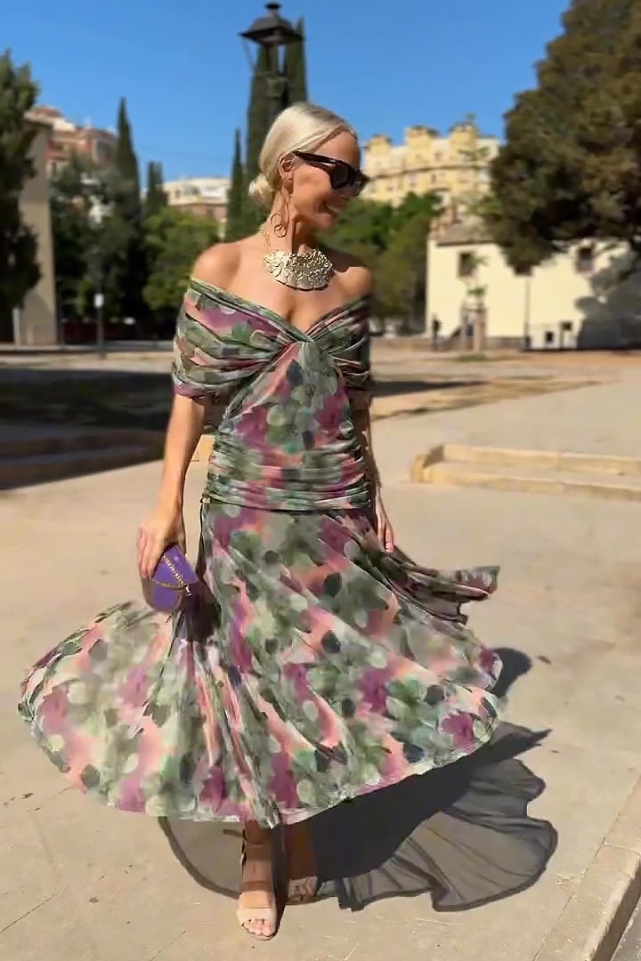 CORAL | VESTIDO CON ESCOTE V - Aurea Montiel