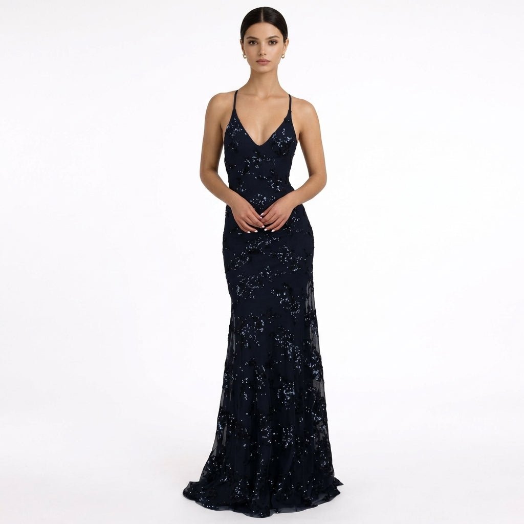 CRISTINA | VESTIDO MAXI LENTEJUELAS - Aurea Montiel